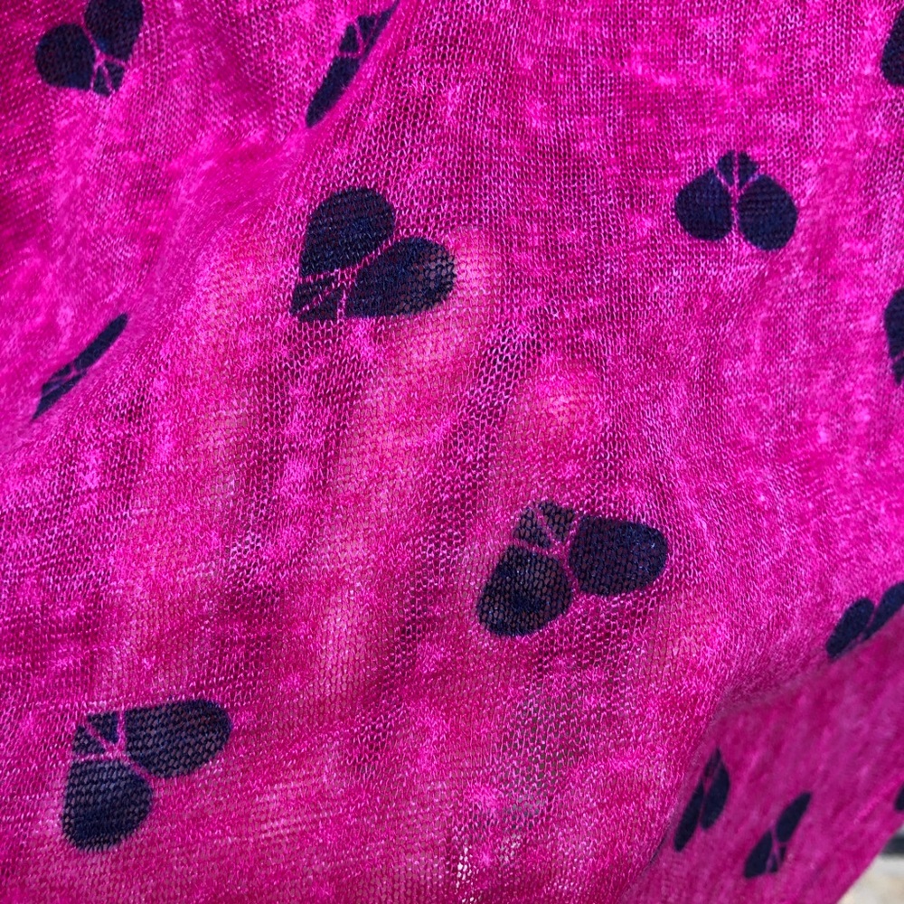 NWT Wallflower semi-sheer pink and black heart top - Picture 4 of 4